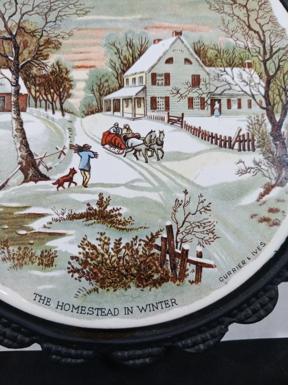 Vintage 1970’s Winter Scene Decorative Wall Plate